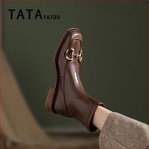 TATA YATOU Hes got her girl shoes low and skinny Chelsea boots retro Inn wind big code short boots