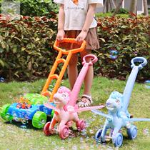 Childrens bubble machine automatic non-leakage baby pony trolley toy Net red electric blow boy girl