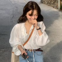 Pregnant women Lining Clothes Spring Autumn Season Career Loose Tooling Han Edition Snow-spinning Blouses White Belly summer clothes Little Inch Shirt