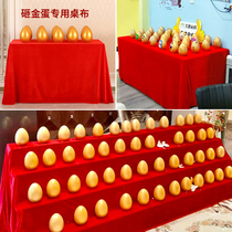 Red tablecloth festive event tablecloth gold silk flannel red rectangular gold egg tablecloth surprise red tablecloth