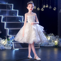 Childrens dress Princess dress foreign Summer Girl high-end host birthday puffy gauze catwalk piano costume