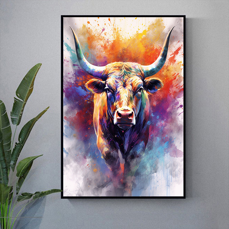 肉質画【牛】油彩画 O1CN01FXRwu82EtpRoyY4as_!!0-