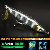 New curl long-distance fishing luminous Luk Luya bait fake bait fresh water fishing squat bass killing red tail