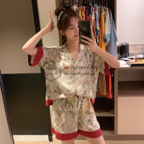 Japan GP cotton silk pajamas womens spring and summer two-piece set short-sleeved shorts loose home clothes cotton suit
