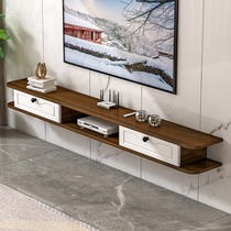 Customize solid wood set-top box rack wall-mounted TV cabinet set-top box Living room Bedroom Router Shelf Hanger
