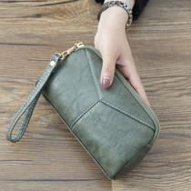 Leather ladies simple clutch bag 2021 New Tide Japan and South Korea Joker simple long change clutch bag mobile phone bag