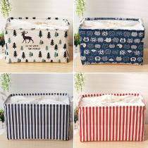 Home oversized storage box cotton linen fabric box can be folded basket clothes cabinet quick hand finishing storage basket
