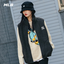 MLB official men and women lamb cashmere vest NY stand collar jacket warm sports fashion trend autumn and winter New VTF1