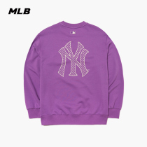 MLB Official Men's and Women's Turtleneck Clothes Loose Retro Old Flower Crewneck Leisure Warm 21 Fall Winter New MTM01