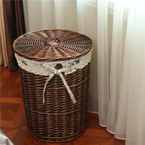 Dirty clothes basket rattan storage basket dirty clothes basket household clothing storage basket rattan basket hot pot restaurant clothes storage basket