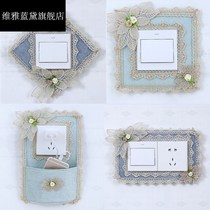 Minimalist Cloth Art Free Stickup Switch Wall Stickup Nordic Wind Ins Home Decoration Switch Sets Electric Light Socket Protective Sleeves