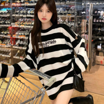 Overshot version) Yang power Tongtong TOMMY MM6 Magila striped wool sweater sweatshirt knitted sweatshirt Autumn CASH