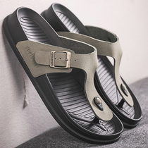  Flip-flops mens 2021 summer new Korean version of the trend angle drag fashion non-slip outer wear rubber beach slippers