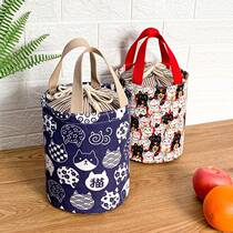 Round Insulated Bag Handbag Lunch Bag Lunchbox Lunch Bag Lunch Bag Insulation Bag Aluminum Film Student Drum Insulation Barrel