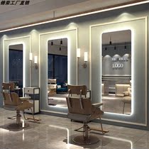 Chaodian LED same hair cutting touch mirror table simple Net red mirror with light hair salon mirror hairdressing mirror barber shop light mirror