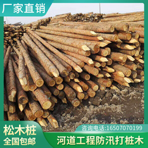Larch log pile outdoor River revetment 4 m piling wooden green support Rod 3 m Osong 6 m fir pile