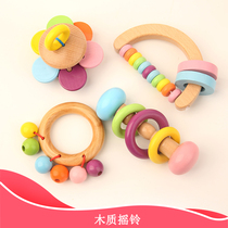 Wooden rattle hand bell Orff musical instrument for infants and young people to catch the bell baby vision hearing early education toys