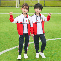 Kindergarten garden clothes spring and autumn three-piece childrens class uniforms red Primary School uniforms set Sports Baseball Uniforms