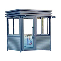Finished sentry outdoor color steel metal carving board Movable parking lot charging steel structure stainless steel security pavilion