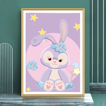 Cartoon anime cross stitch 2021 New embroidery living room purple rabbit vertical porch small pieces handmade embroidery 2020