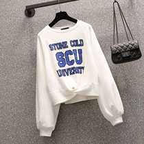 Sweatshirt female design sense minority spring and autumn 2021 New Korean version of loose size fat sister lazy long sleeve coat tide