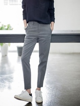 Gray suit pants womens summer 2021 new straight loose thin nine-point pants high-end professional casual pants