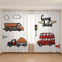 Nordic childrens car curtain boy bedroom room shade bay window short cute cartoon 2021 New