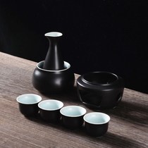 Warm wine Candlestick heating household ceramic wine glass set yellow wine white wine Hot Pot wine jug pot