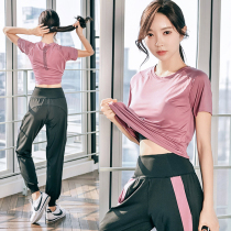 Yoga suit sports suit womens summer fashion fitness net red gym running loose quick-drying morning running sportswear