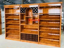 Retro custom red wine cabinet display stand display commercial winery cellar solid wood European vintage red wine display cabinet