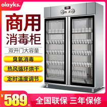 olayks commercial disinfection cabinet Large capacity hot air circulation tableware disinfection cupboard double door canteen vertical cleaning cabinet