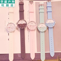 Unicorn Cherry pollen watch female middle school students Korean version of simple leisure trend Mori cute junior high school soft girl jelly