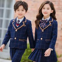 2021 School uniform Primary school students suit suit British style kindergarten garden clothes spring and autumn clothes College style childrens autumn class clothes