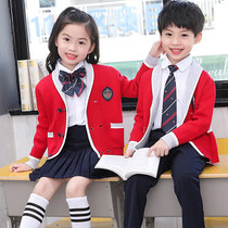 Kindergarten garden clothes spring and autumn suits cardigans British Academy style childrens class school uniforms primary school chorus performance uniforms