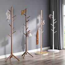 Solid wood clothes hat rack hanging bag shelf floor sleeping for home in door Easy hanging clothes pole living-room upright hanging rack