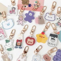 Key buttons Ins small Bear key buttons Backpack Hanging Accessories Girl Hearts Airpods Headphones Protective Sleeves Cute Pendant Chain