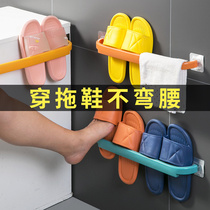Fragrant colour slipper frame bathroom free of punch toilet door rear wall-mounted shoe rack multifunctional towel rack