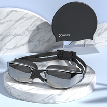 Goggles Waterproof anti-fog high definition myopia swimming glasses Men and women children professional diving goggles Swimming cap set equipment