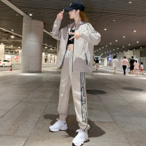 Casual Sports Suit Women Spring Autumn Money 2022 new nameplate Korean version Fashion easing Chains Fried Street Two Pieces