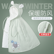 Baby cloak cloak autumn and winter out windproof baby coat male Winter cotton thickened newborn spring and autumn shawl