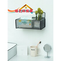 Non-perforated iron toilet wall shelf Sink sink bathroom hanging wall strong incognito sticker storage rack