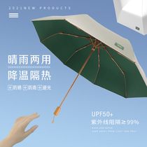 Titanium silver plastic folding sun umbrella Vinyl super sunscreen umbrella upf50 anti-UV female sunny and rain dual-use sun umbrella