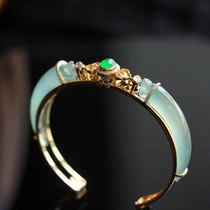 Fengcai (jewelry) jade bracelet custom gold inlay gold mosaic custom