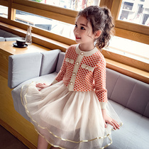 Korean childrens clothing girls autumn dress long sleeve dress 2021 New Tide childrens suit skirt foreign girl clothes