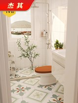 Moroccan Green Kitchen small tile tile Nordic toilet bathroom toilet balcony floor tiles