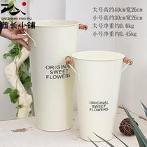 Iron Art Flowers Barrel Eurostyle Creative Floral Dry Flowers Retro Tin Barrel Woke Flowers Bucket Floral Flower Arrangement Barrel Decorative Pendulum