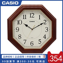 CASIO (CASIO) watches New Chinese living room atmosphere Chinese feng shui quartz clock octagonal solid wood wall clock