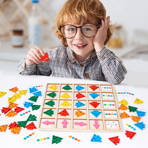 Childrens puzzle logic thinking training toy baby to identify color pairing shape Cognitive Teaching Aids Kindergarten