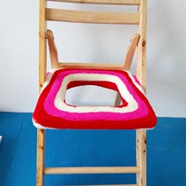 Pregnant womans elderly sitting chair stool cushion home solid wood folded square toilet chair cushion to sit and cover