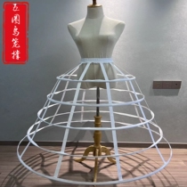 Five-circle hollow birdcage white pannier Graduation design 5-layer ribbon violent fish bone long adjustable petticoat